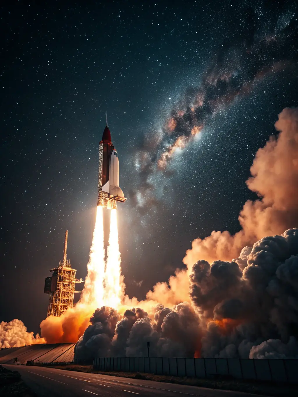 A stylized image representing a rocket launching, symbolizing the launch of a new IP asset with HDIG's scoring system, set against a backdrop of interconnected data points.